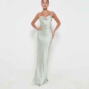 Pretty Lavish, Keisha Maxi Sage Bridesmaid Dress